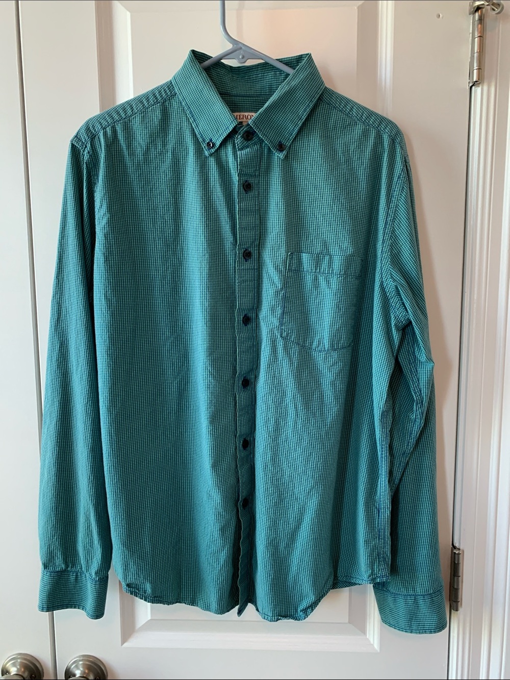 Merona Teal Green Button-Down Long Sleeve Shirt